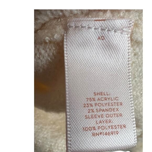 Lauren Conrad Cream Puff Sleeve Womens Sweater Sequin Girly Oversized Comfy Cozy - Picture 5 of 7